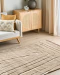 Miniatyrbilde 2 av 6: Teppe Beige Polyester Bomullsbakside 200 x 300 cm Dekorative Dusker Gulvmatte Klassisk Design Stue Soverom