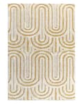 Miniatyrbilde 1 av 5: Teppe i offwhite og gul bomull 160 x 230 cm Abstrakt mønster Motiv Stue Soverom Moderne design