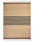 Miniatyrbilde 4 av 7: Teppe Beige Jute 200 x 300 cm Flettet Håndlaget Stripete Mønster Naturlig Boho-stil Tekstil