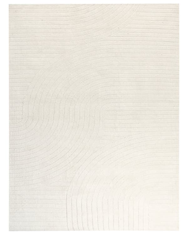 Teppe Beige Ull 300 x 400 cm Abstrakt Mønster Motiv Utskåret Stue Soverom Moderne Minimalistisk design