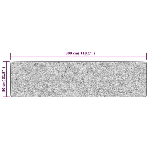 vidaXL Teppe vaskbart svart og hvit 80x300 cm sklisikkert