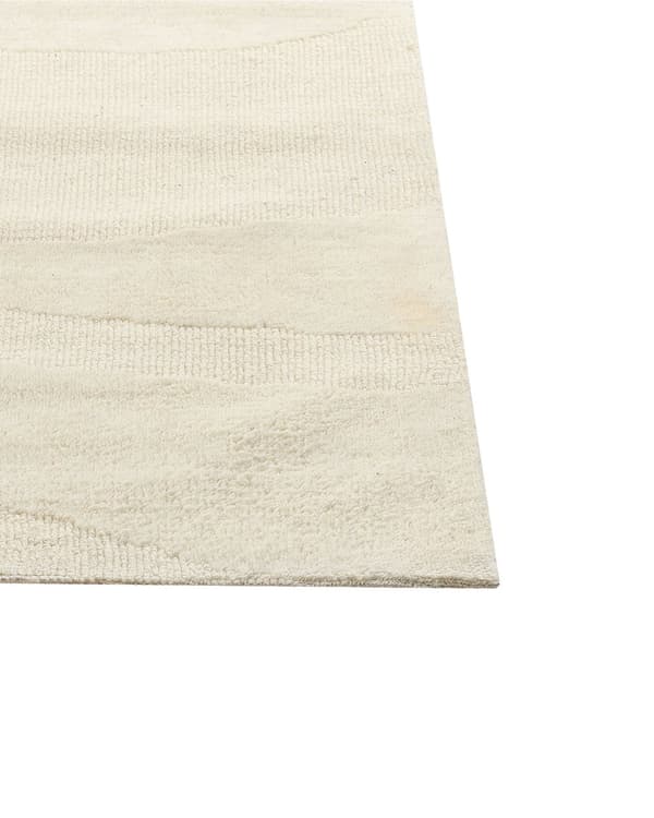 Gulvtæppe Beige Uld 160 x 230 cm Uldtæppe med Mønster Fladvævet Løs Tæppe til Gulvet under Sofabord Gulvtæp Lyddæmpende