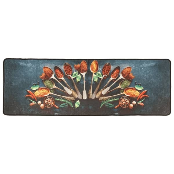 vidaXL Kjøkkenteppe flerfarget 60x180 cm vaskbart sklisikkert