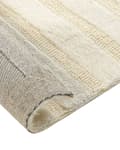 Miniatyrbillede 5 af 6: Gulvtæppe Beige Uld 160 x 230 cm Uldtæppe med Mønster Fladvævet Løs Tæppe til Gulvet under Sofabord Gulvtæp Lyddæmpende