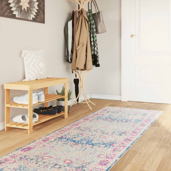 vidaXL Teppe vaskbart flerfarget 80x300 cm sklisikkert