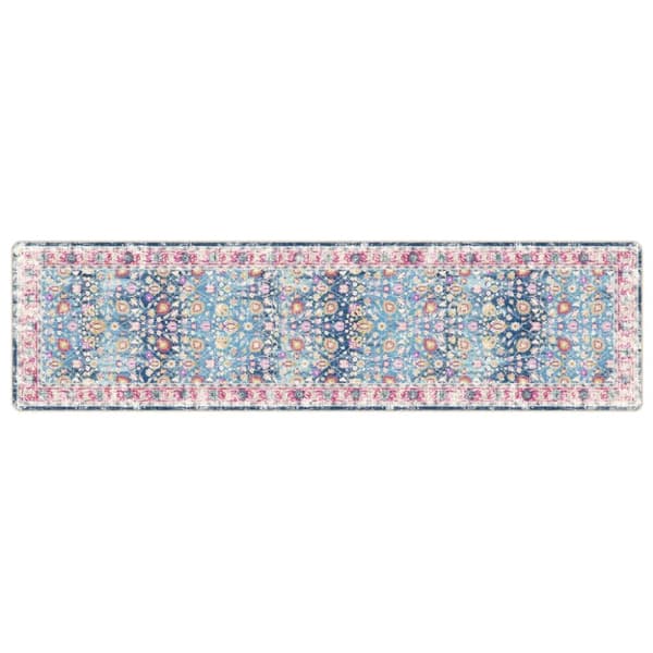 vidaXL Teppe vaskbart flerfarget 80x300 cm sklisikkert