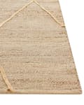 Miniatyrbilde 5 av 7: Teppe Beige Jute 80 x 300 cm Geometrisk mønster Håndvevd Boho Gang Soverom