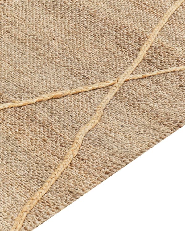 Teppe Beige Jute 80 x 300 cm Geometrisk mønster Håndvevd Boho Gang Soverom
