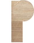 Miniatyrbilde 1 av 7: Teppe Beige Jute 80 x 300 cm Geometrisk mønster Håndvevd Boho Gang Soverom