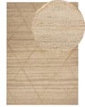 Miniatyrbilde 1 av 7: Teppe Beige Jute 160 x 230 cm Geometrisk mønster Håndvevd Boho Gang Soverom