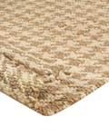 Miniatyrbilde 6 av 6: Teppe Beige Jute 80 x 300 cm Houndstooth-mønster Håndvevd Boho Gang Soverom