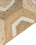 Miniatyrbilde 6 av 7: Teppe Beige Jute 160 x 230 cm Geometrisk mønster Håndvevd Boho Gang Soverom