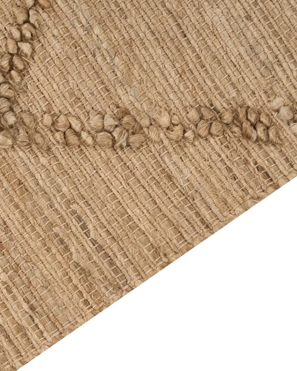 Teppe Beige Jute 160 x 230 cm Flettet Håndlaget Stripete Mønster Naturlig Boho-stil Tekstil