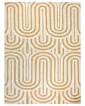 Miniatyrbild 1 av 6: Off-white och gul bomullsmatta 300 x 400 cm Abstrakt mönster Motiv Vardagsrum Sovrum Modern design