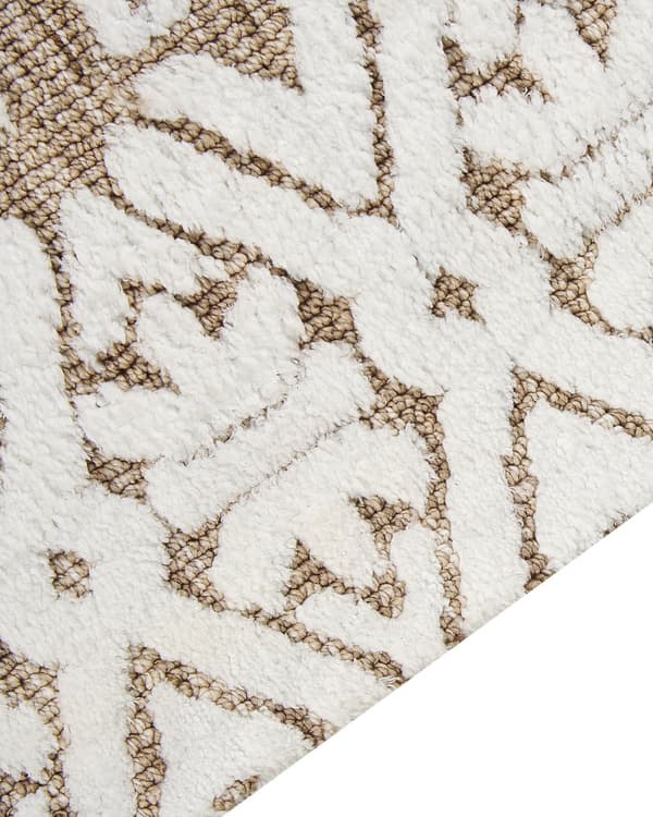 Matta Off-White och Beige Polyester 300 x 400 cm Abstrakt mönster Motiv Vardagsrum Sovrum Modern Design