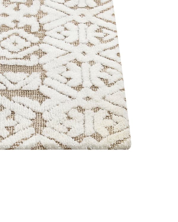 Matta Off-White och Beige Polyester 300 x 400 cm Abstrakt mönster Motiv Vardagsrum Sovrum Modern Design