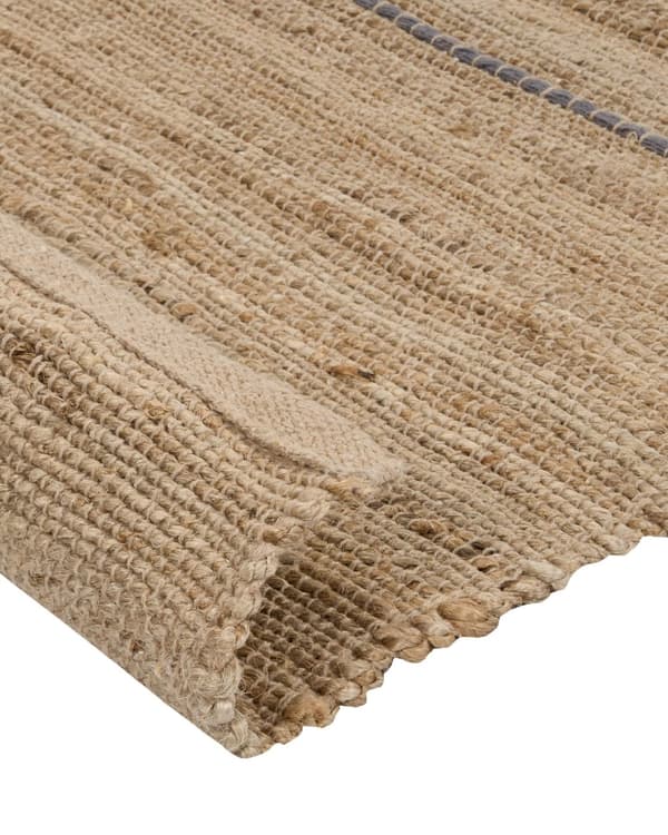 Matto beige 140 x 200 cm juutti hapsuilla suorakulmio käsinkudottu moderni skandinaavinen