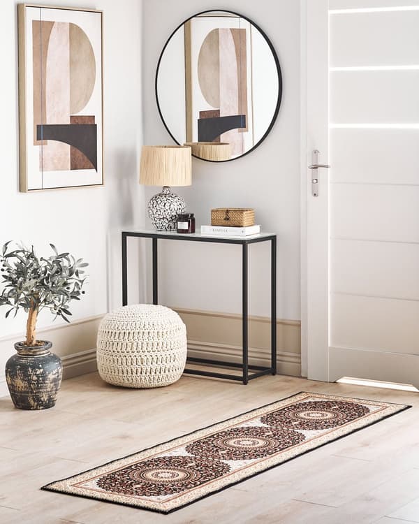 Matto monivärinen 60 x 200 cm polyesteri itämainen kuvio suorakulmio konekudottu retro