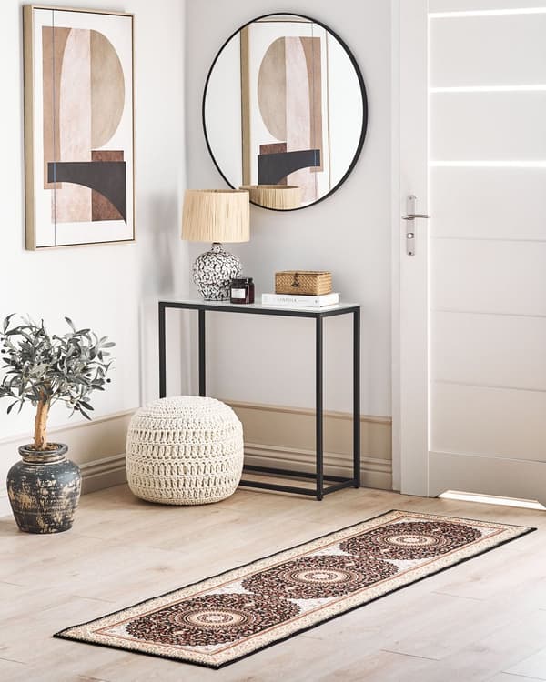 Matto monivärinen 60 x 200 cm polyesteri itämainen kuvio suorakulmio konekudottu retro
