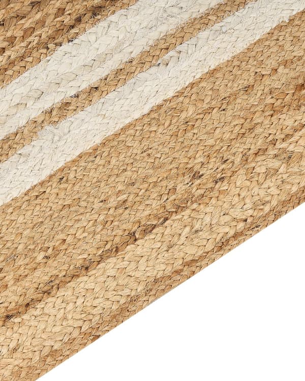 Teppe Beige Jute 160 x 230 cm Flettet Håndlaget Naturlig Boho Stil Tekstil