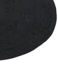 Miniatyrbilde 5 av 7: Gulvteppe Svart Jute 160 x 230 cm Flettet Oval Gulvvarme Egnet Naturlig Stue Soverom
