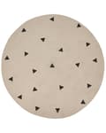 Miniatyrbilde 1 av 7: Rundt teppe Beige Bomull ø 140 cm Ensfarget med geometrisk mønster