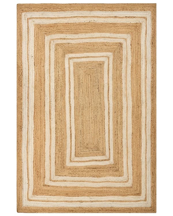 Teppe Beige Jute 200 x 300 cm Flettet Håndlaget Naturlig Boho Stil Tekstil