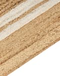 Miniatyrbilde 6 av 7: Teppe Beige Jute 200 x 300 cm Flettet Håndlaget Naturlig Boho Stil Tekstil