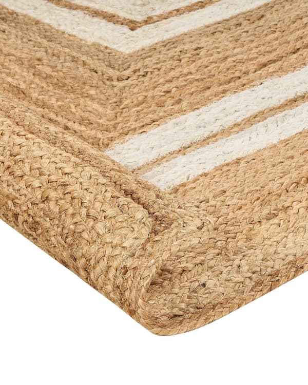 Teppe Beige Jute 200 x 300 cm Flettet Håndlaget Naturlig Boho Stil Tekstil