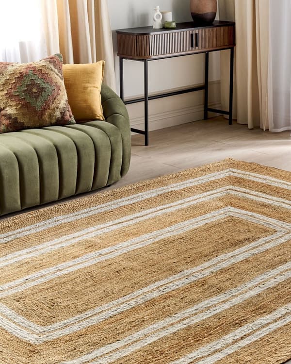 Teppe Beige Jute 200 x 300 cm Flettet Håndlaget Naturlig Boho Stil Tekstil