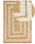 Miniatyrbilde 1 av 7: Teppe Beige Jute 200 x 300 cm Flettet Håndlaget Naturlig Boho Stil Tekstil