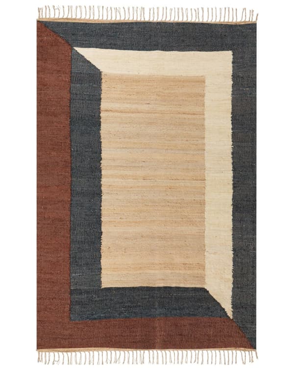 Flettede tepper Flerfarget jutebomull 200 x 300 cm Flettet håndlaget med dusker Naturlig tekstil i boho-stil