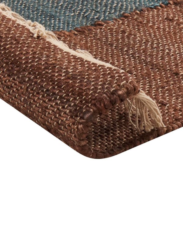 Flettede tepper Flerfarget jutebomull 200 x 300 cm Flettet håndlaget med dusker Naturlig tekstil i boho-stil