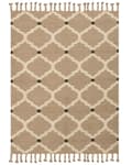 Miniatyrbilde 4 av 7: Teppe Beige Jute Bomull 160 x 230 cm Flettet Håndlaget med dusker Naturlig Boho-stil Tekstil