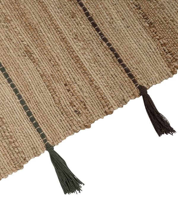 Teppe i beige jute 140 x 200 cm Solid med dusker