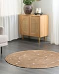 Miniatyrbilde 2 av 7: Rundt teppe i beige jute ø 140 cm Ensfarget med prikkmønster