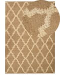 Miniatyrbilde 1 av 7: Teppe Beige Jute 160 x 230 cm Flettet Håndlaget Naturlig Boho Stil Tekstil