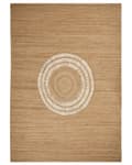 Miniatyrbild 4 av 7: Matta Beige Jute 160 x 230 cm Flätad Handgjord Utskuret Mönster Naturlig Boho Stil Textil