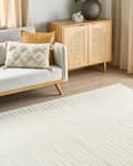 Miniatyrbild 2 av 6: Matta Beige Ull 200 x 300 cm Abstrakt Mönster Motiv Snidade Vardagsrum Sovrum Modern Minimalistisk Design