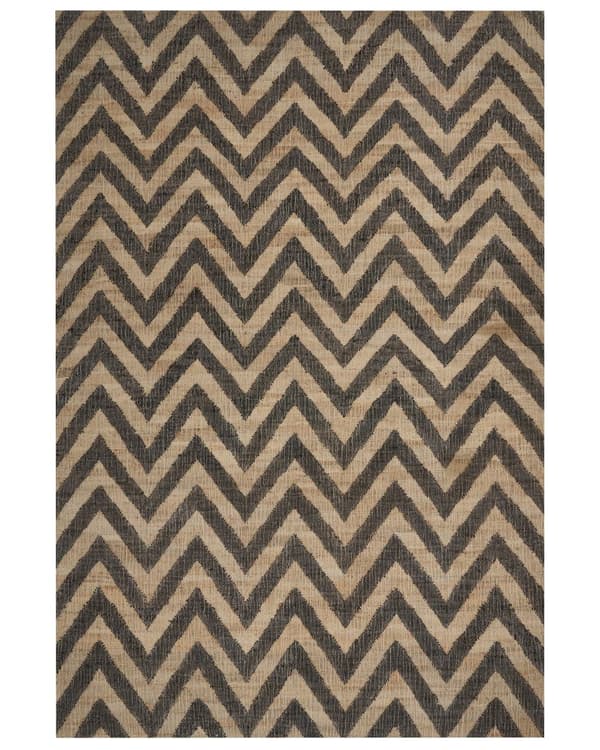 Matto beige musta 200 x 300 cm juutti geometrinen kalanruotokuvio suorakulmio luonnollinen boho