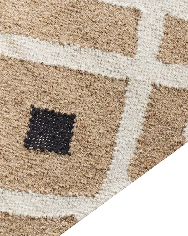Matto beige 160 x 230 cm juutti puuvilla suorakulmio geometrinen kuvio käsintehty boho