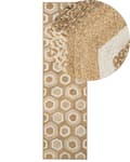 Miniatyrbild 1 av 7: Gångmatta Beige Jute 80 x 300 cm Geometriskt mönster Handvävd Boho Hall Sovrum