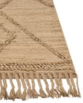 Miniatyrbild 5 av 7: Matta Beige Jute 200 x 300 cm Handvävd Linjer Geometriskt mönster med tofsar Naturlig Boho Stil Textil
