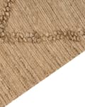 Miniatyrbild 6 av 7: Matta Beige Jute 200 x 300 cm Handvävd Linjer Geometriskt mönster med tofsar Naturlig Boho Stil Textil