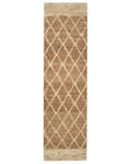 Miniatyrbild 4 av 7: Gångmatta Beige Jute 80 x 300 cm Geometriskt mönster Handvävd Boho Hall Sovrum