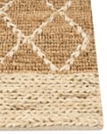Miniatyrbild 5 av 7: Gångmatta Beige Jute 80 x 300 cm Geometriskt mönster Handvävd Boho Hall Sovrum