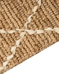 Miniatyrbild 6 av 7: Gångmatta Beige Jute 80 x 300 cm Geometriskt mönster Handvävd Boho Hall Sovrum
