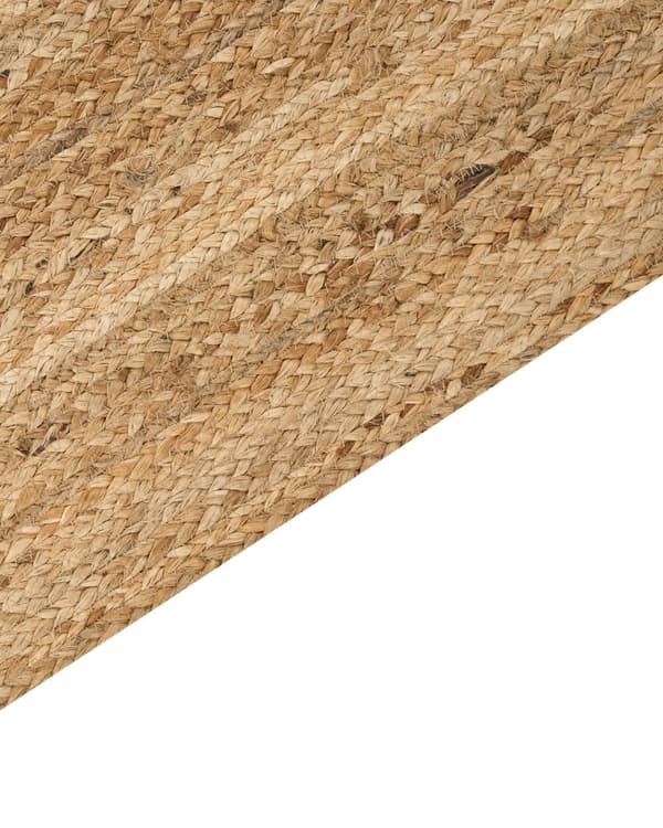 Gulvtæppe Beige Jute 160 x 230 cm Natur Tæppe Mønster Rustik Boho Stil Fladvævet Gulvtæp Flettet Jutetæppe til Sofabord Indretning Tilbehør