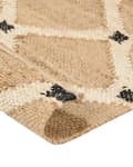 Miniatyrbillede 7 af 7: Gulvtæppe Beige Jute 300 x 400 cm Natur Tæppe Mønster Rustik Boho Stil Fladvævet Gulvtæp Flettet Jutetæppe til Sofabord Indretning Tilbehør