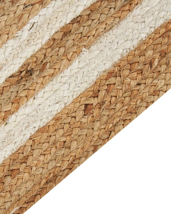 Teppe Beige Jute 160 x 230 cm Flettet Håndlaget Naturlig Bohemsk stil Tekstil Tilbehør